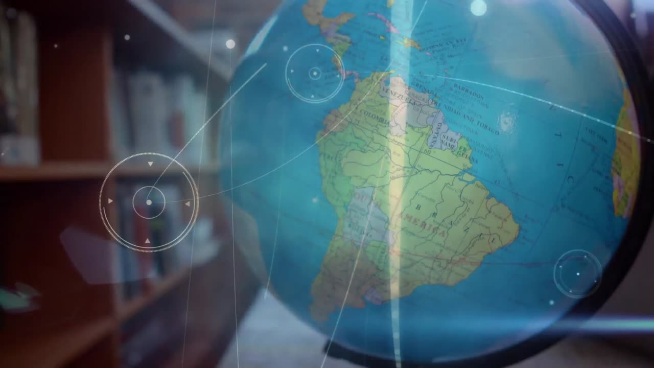 animación de redes de conexiones en todo el mundo en el aula