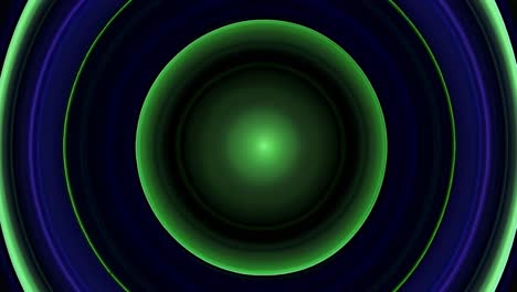Abstract green concentric circles forming a tunnel effect. Green circles create a glowing tunnel