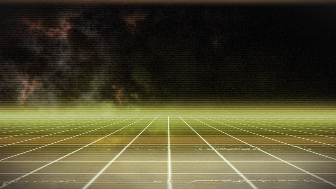 어두운 배경 위에 노란색 그리드의 애니메이션