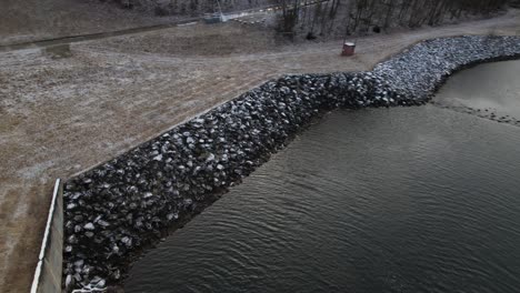 An-aerial-view-over-a-waterfall-basin-on-a-cloudy-day-in-upstate-New-York