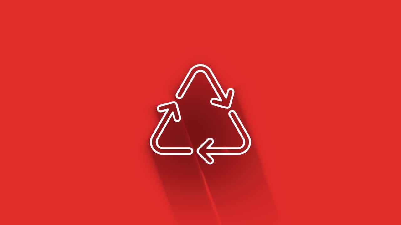 reciclar el icono de la sombra. salvar el planeta. animación con rotación. gráficos en movimiento.