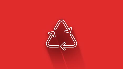 recycle shadow icon. save the planet. animation with rotating. motion graphics.