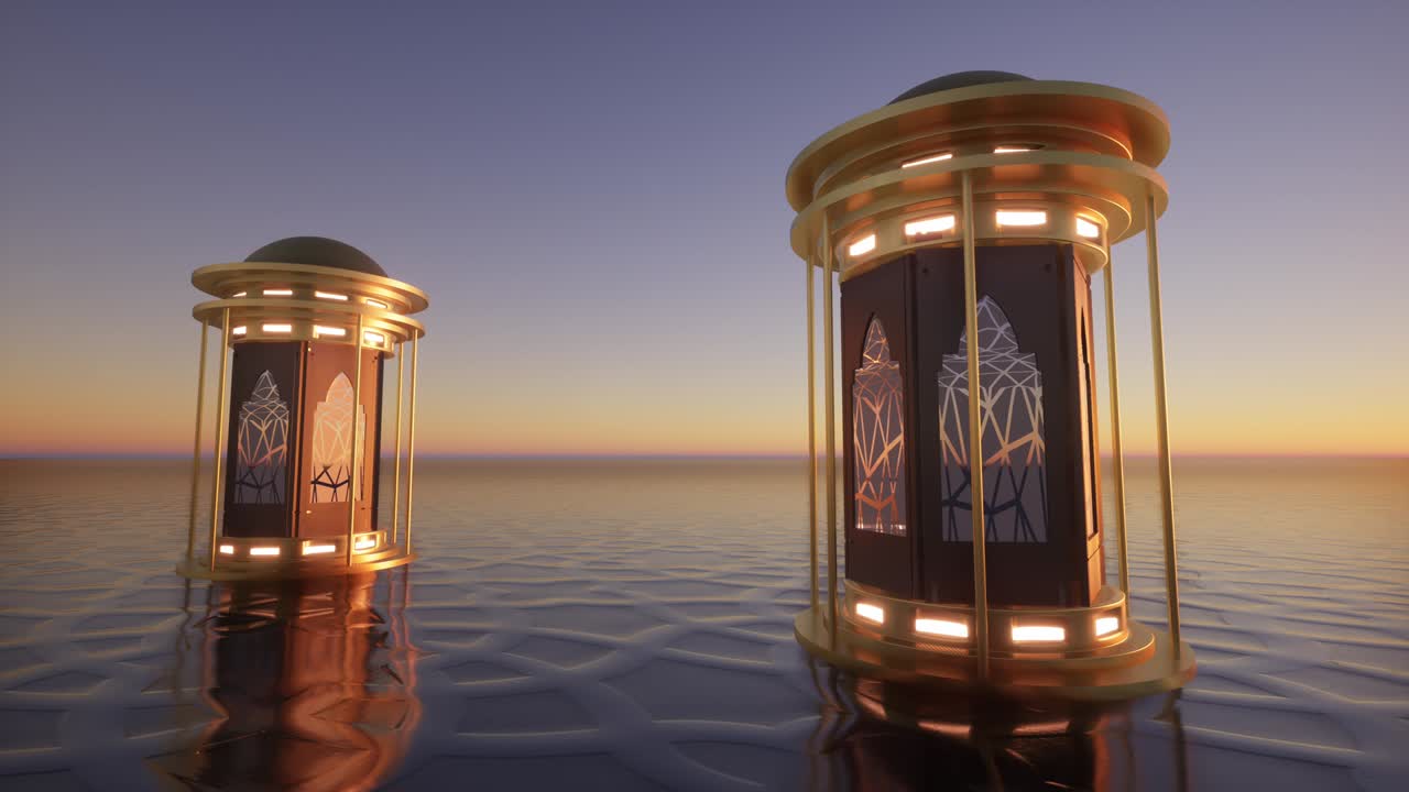 이슬람 및 랜턴 장식 4k