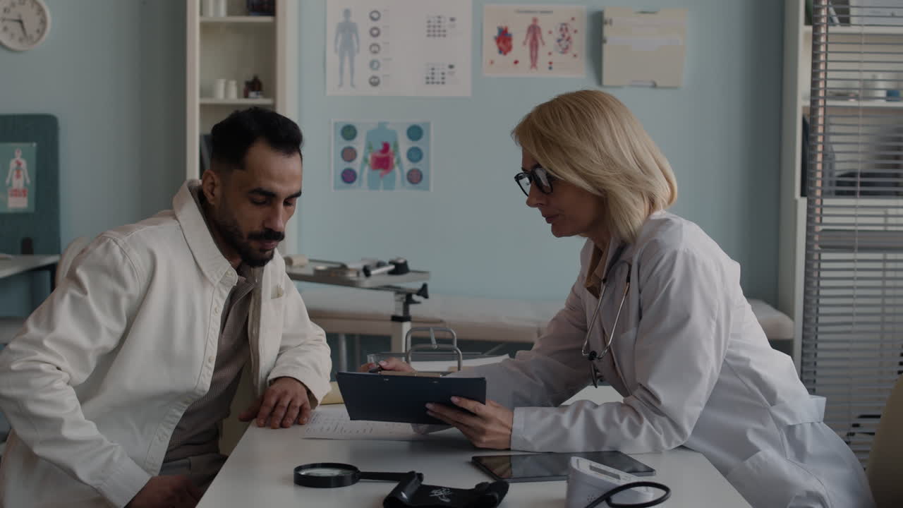 Doctor examining a patient in a clinic