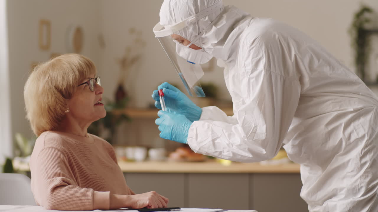 Senior Woman Getting Covid-19 Test at Home