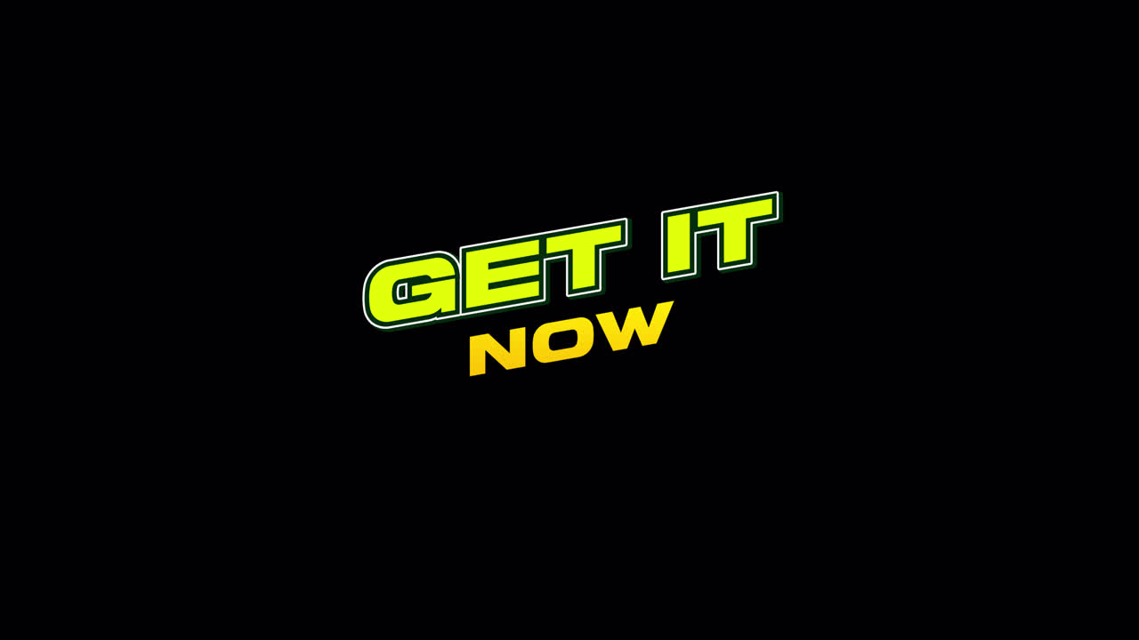 Dynamic 'Get It Now' Text Animation on Black Background