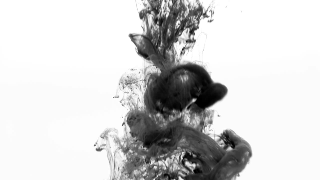 поток черной краски 4k