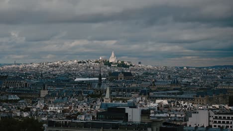 vista aérea de los tejados de sacre couer y paris