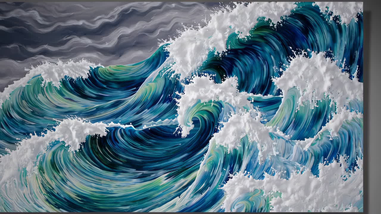 Powerful Ocean Waves Painting