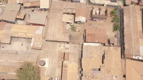 aerial of town in ghana africa