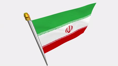 loop video of iran flag  fluttering in the wind, slow motion video of 4k , with alpha channel