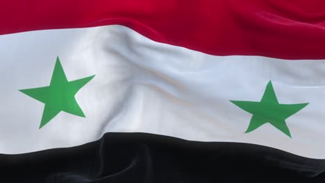 full screen syrian flag is waving slowly