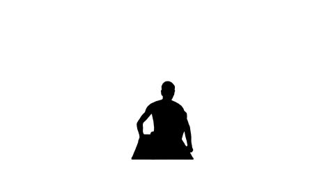 silhouette sporty attractive young man working out, doing yoga, pilates or fitness training, stretching exercises, heron pose