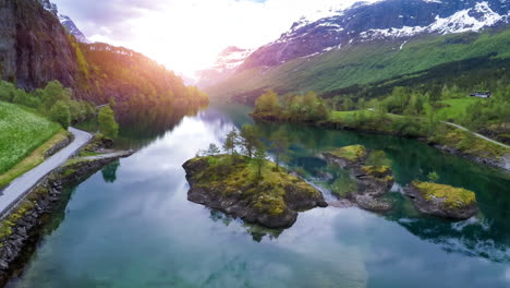 Luftaufnahmen-Aus-Der-Wunderschönen-Natur-Norwegens.