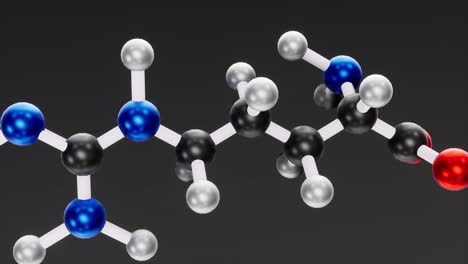 fórmula química estructural de la molécula de arginina.
