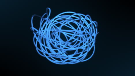 Looping-presentation-background-animation-of-abstract-blue-string-nest