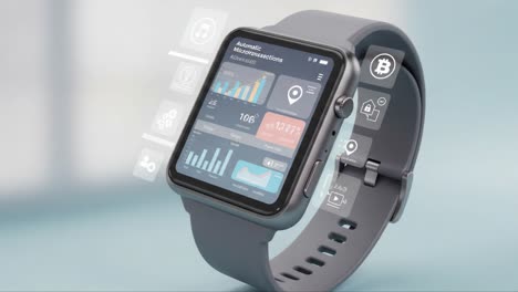 exploring the innovative features of a smartwatch displaying data analytics and user interface interactions in a modern context