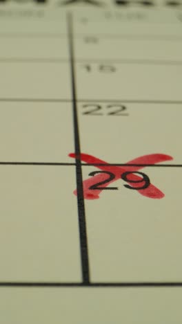 fecha marcada en el calendario