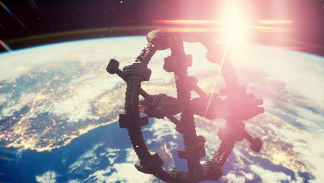 nave espacial alienígena no identificada volando cerca de la tierra elementos proporcionados por la nasa