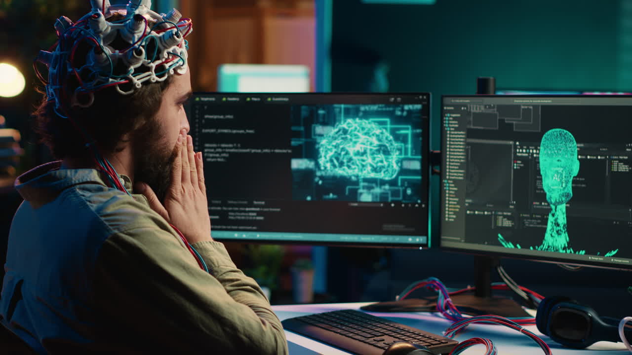 인간은 사이버 공간으로 의식을 옮기는 목표를 달성한 후  놀랐습니다.