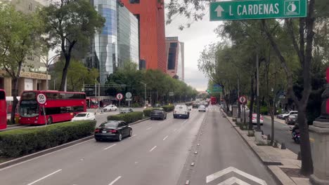slow motion shot of dense traffic in mexico city reforma avenue