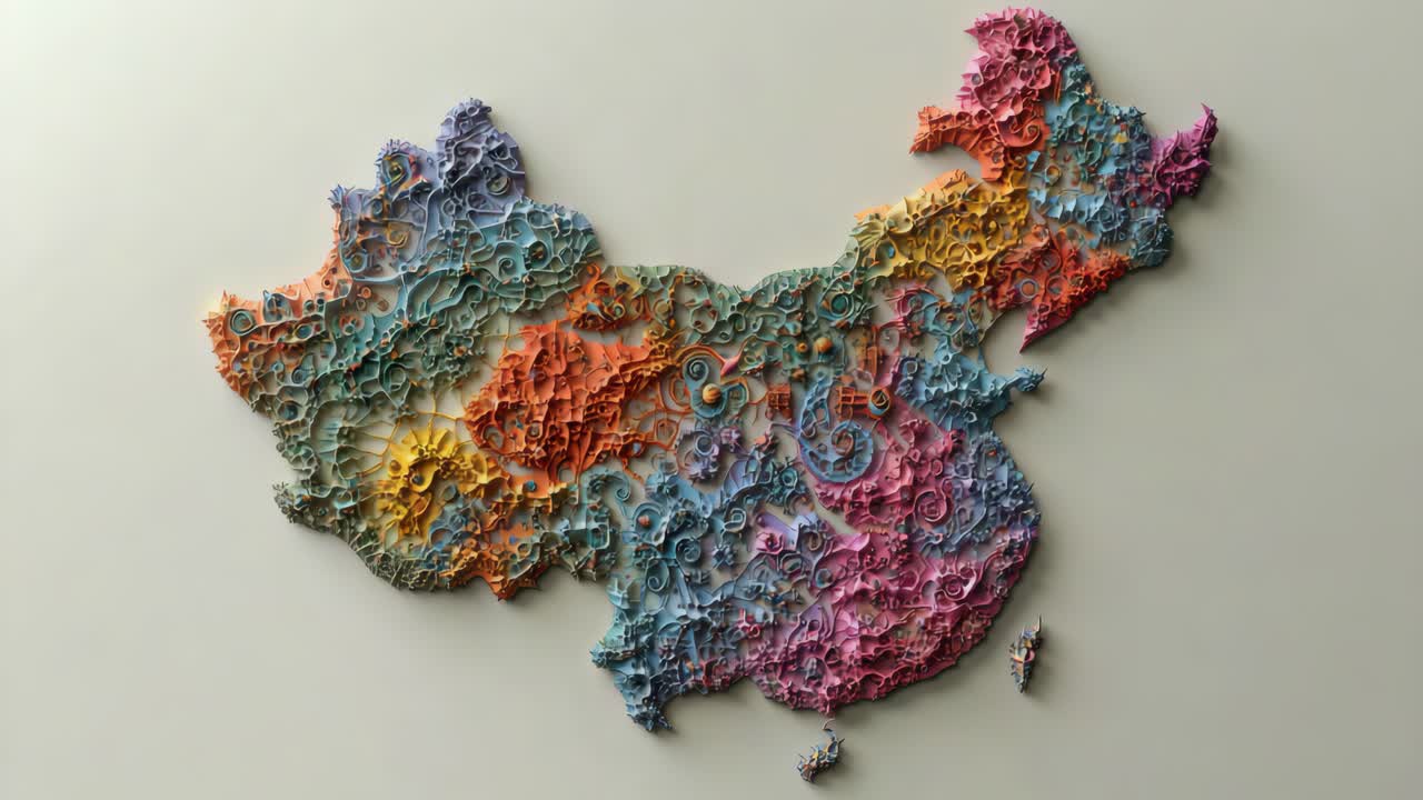 Colorful 3D Map of China