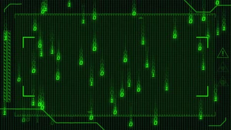 animazione dell'elaborazione dei dati su sfondo nero