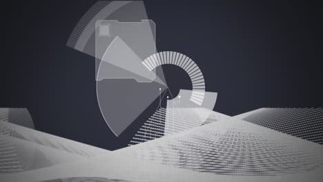 animación de una malla de conexiones de red que se mueven en un bucle sin costuras en repetición en un fondo gris
