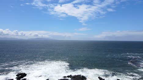 4k-drone-fly-over-tree-on-coast-of-Vancouver-Islands-Botany-bay-during-sunny-day-in-spring-of-2021