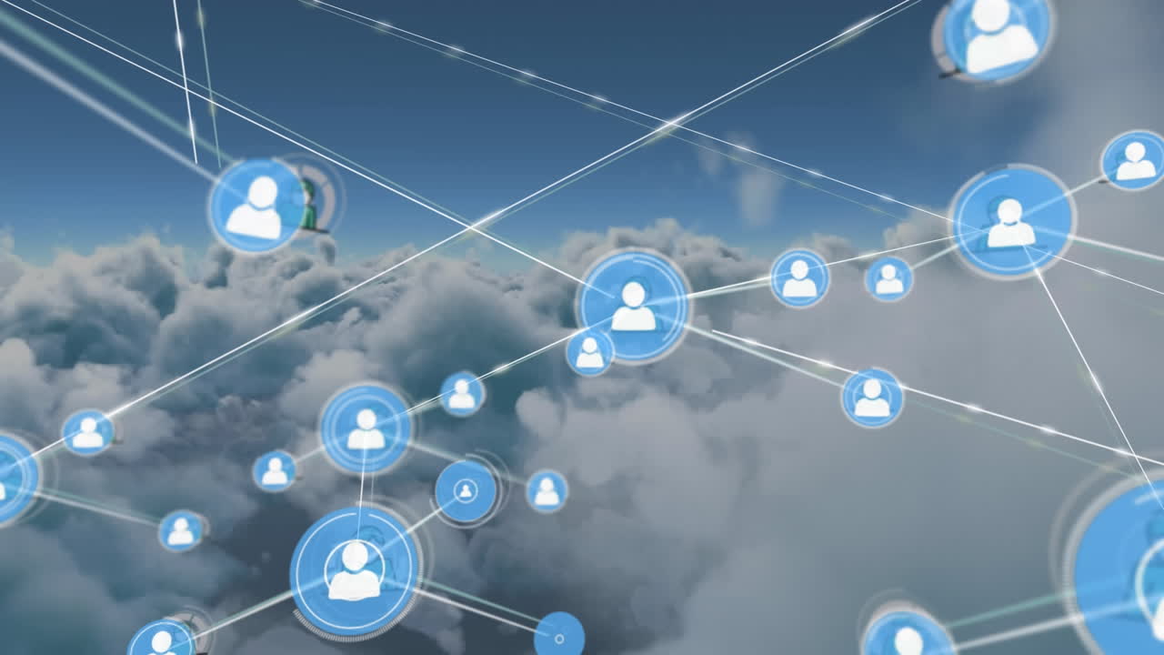 파란 하늘의 구름에 대한 프로필 아이콘 네트워크의 애니메이션