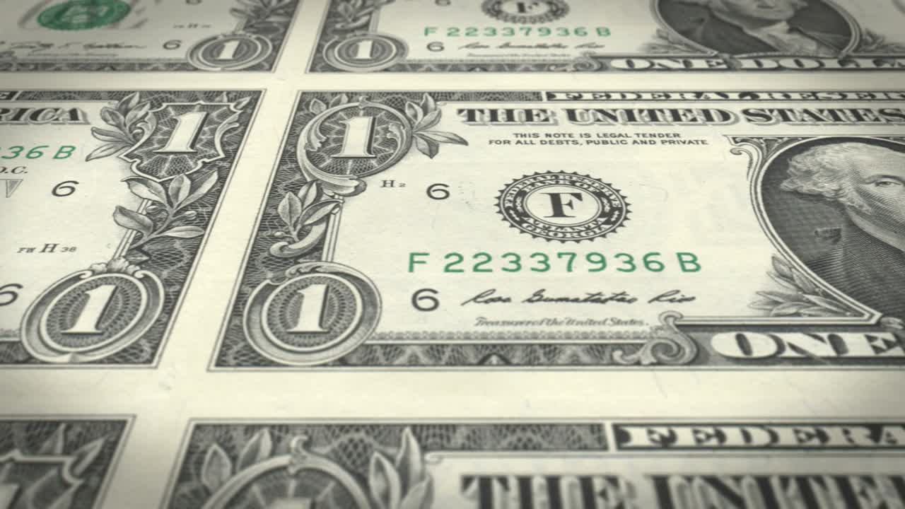 1달러 지폐 롤링, 현금, 루프