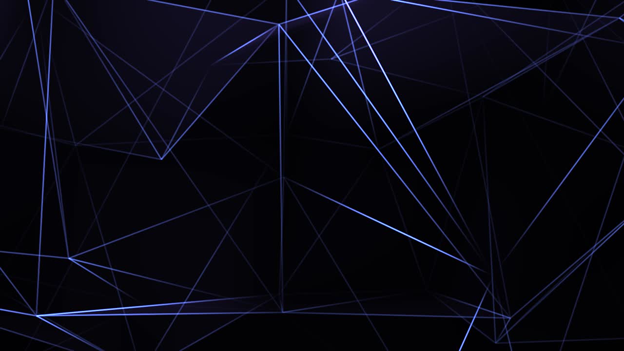 abstracto negro oscuro azul 3d superficie triangular polígono fondo de bucle moderno.