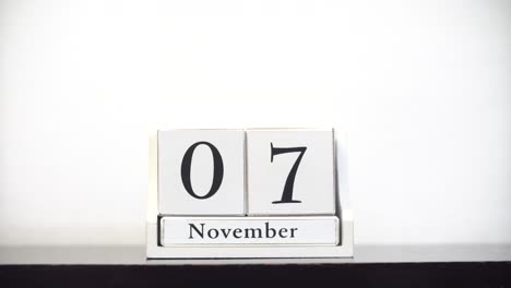 calendario blanco lapso de tiempo noviembre