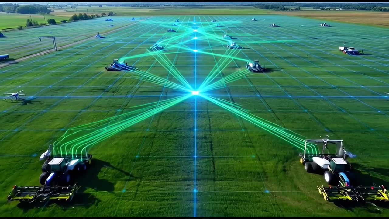 Digital Grid Connecting Autonomous Tractors and Drones in Smart Farming Field