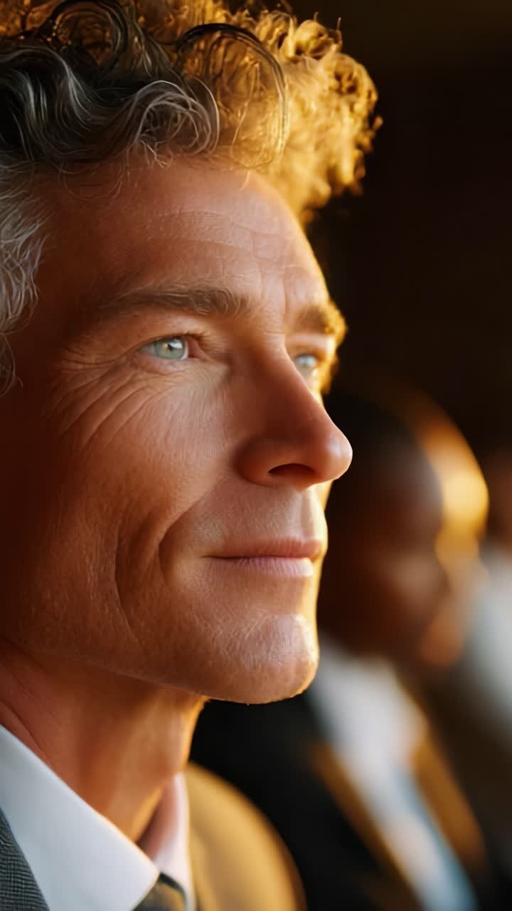 A contemplative moment captured in soft light, showcasing a man deep in thought with an elegant expression, embodying introspection and tranquility in a serene setting