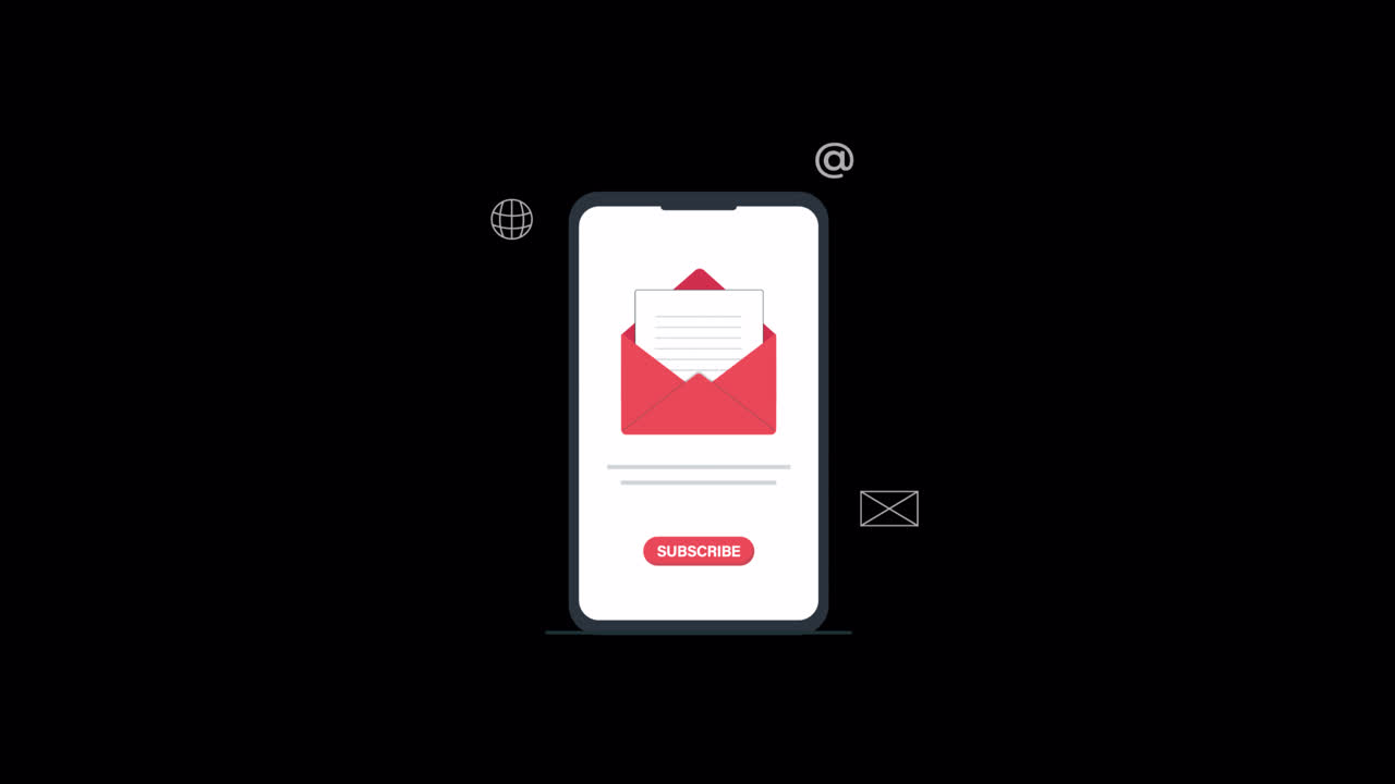 Smartphone che mostra un modulo di iscrizione alla newsletter via email