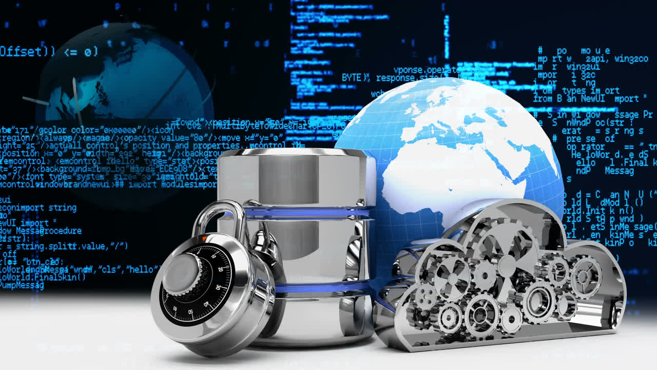 디지털 코드에 대한 클라우드 보안 아이콘