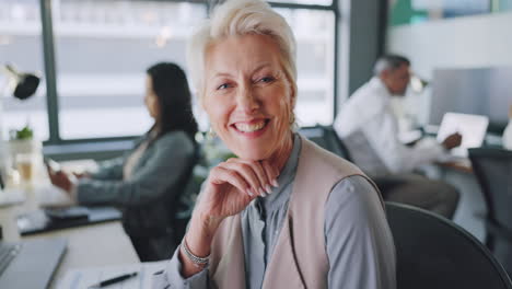 senior employee, woman with face