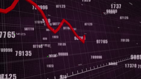 animación del procesamiento de datos financieros sobre un fondo negro