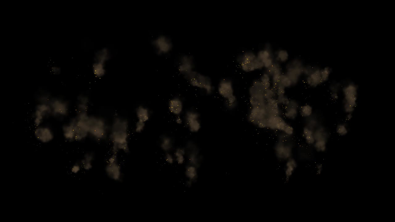 반이는 불빛과 별으로 불꽃놀이 영상, 검은 바탕에 폭발을 일으킨다
