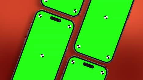 3d render of iphone 14 pro green screen with marks for tracking - phone rotations and movements including vertical and horizontal positions on colorful background