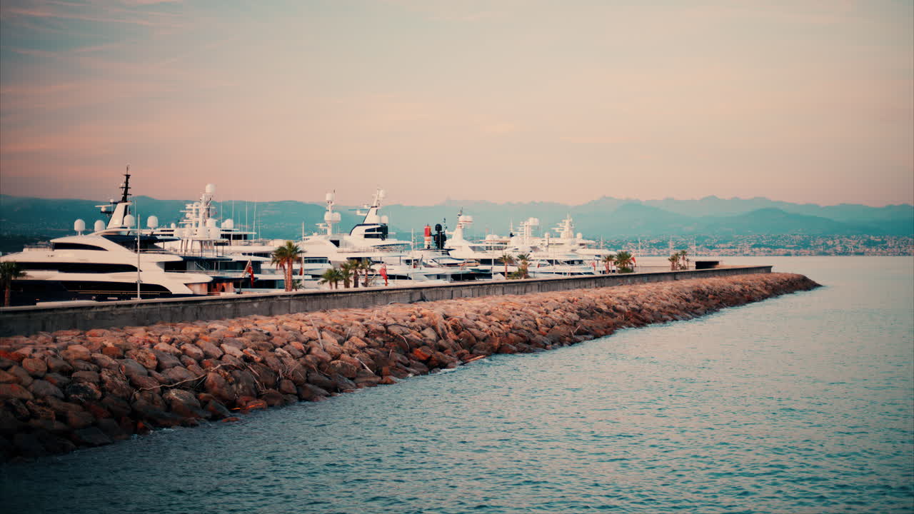 Multiple boats docked in the Port Vauban in Antibes, France
