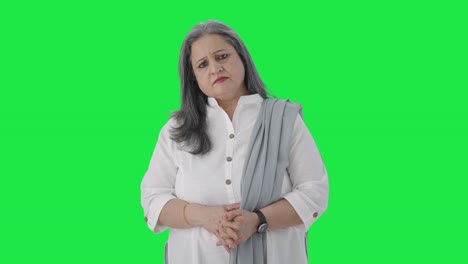 Angry-Indian-senior-businesswoman-starring-Green-screen