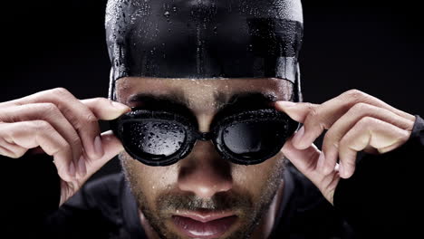 el retrato del nadador atleta profesional es un ganador confiado