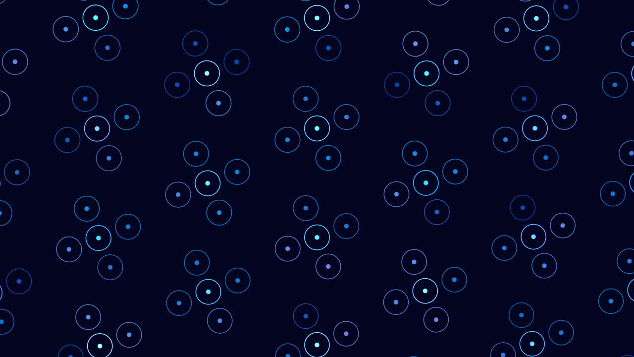 Abstract blue and black circle pattern with floating circles