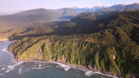 drone fly to spectacular coastal landscape of wild nature