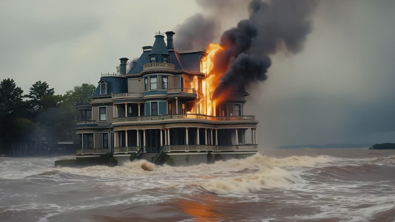 Burning House in a Flood