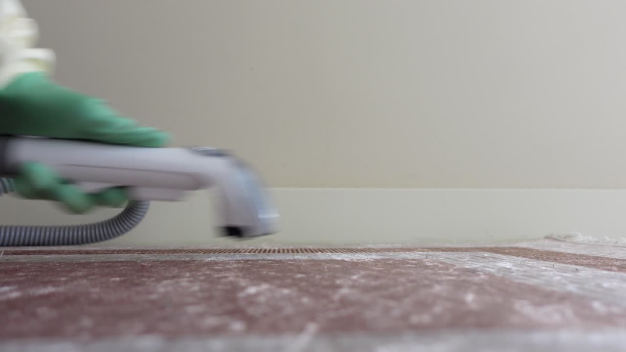 Čištění koberce ručním vysavačem