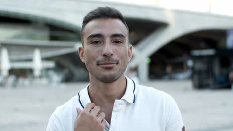 front view of handsome man looking at camera