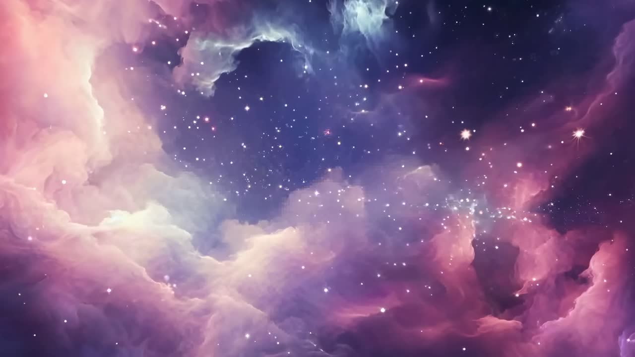 A mesmerizing cosmic scene with swirling nebulae and stars, captured ...